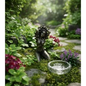 Medusa Gorgon Statue Bronze Finish Mythological Nude Figurine 6 Inch Decor